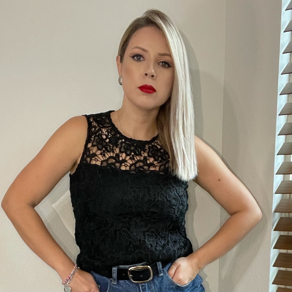 SOLD New Black Lace Blouse Manette Lepore